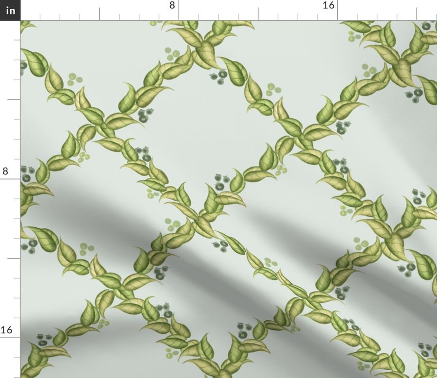 Chinoiserie Trellis in Duck Egg Blue | Spoonflower