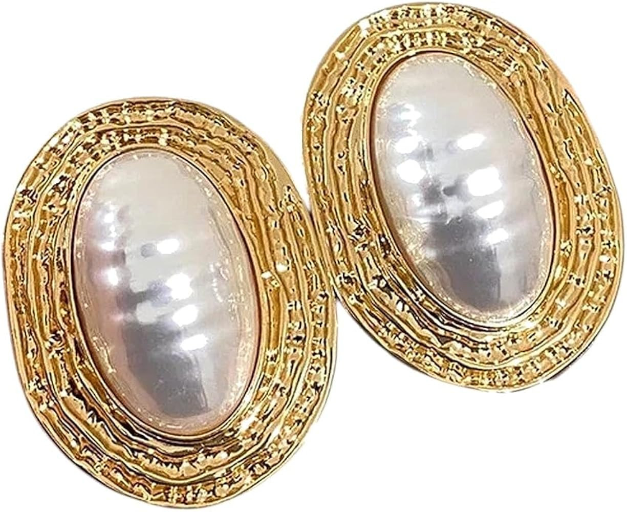 New 2026 Aretes Oval Metal Earrings Style Personalized Fashion Stud Earrings Wedding Accessories ... | Amazon (US)