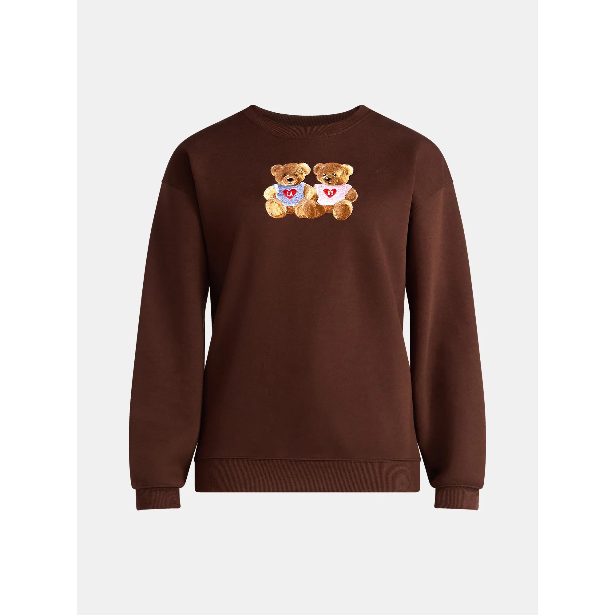 Women's Teddy Bears Embroidered Graphic Sweatshirt with Long Sleeves, Sizes XXS-XXL | Walmart (US)