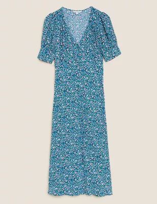 Ditsy Floral V-Neck Midi Tea Dress | Marks & Spencer (UK)