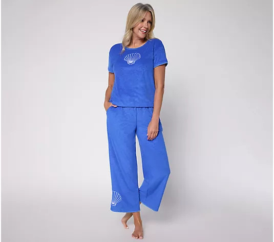 MUK LUKS Baby Terry Embroidery Detail Lounge Set - QVC.com | QVC