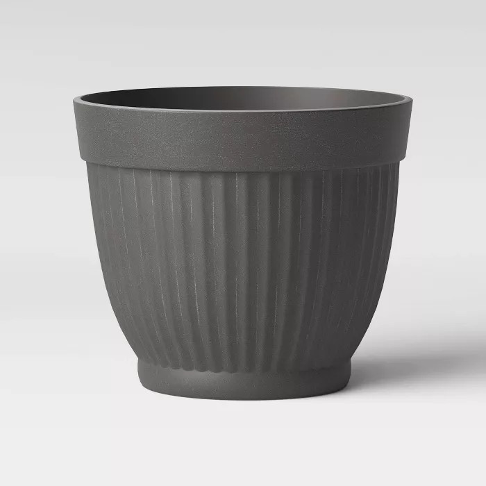 Corrugated Resin Planter Gray - Threshold™ | Target
