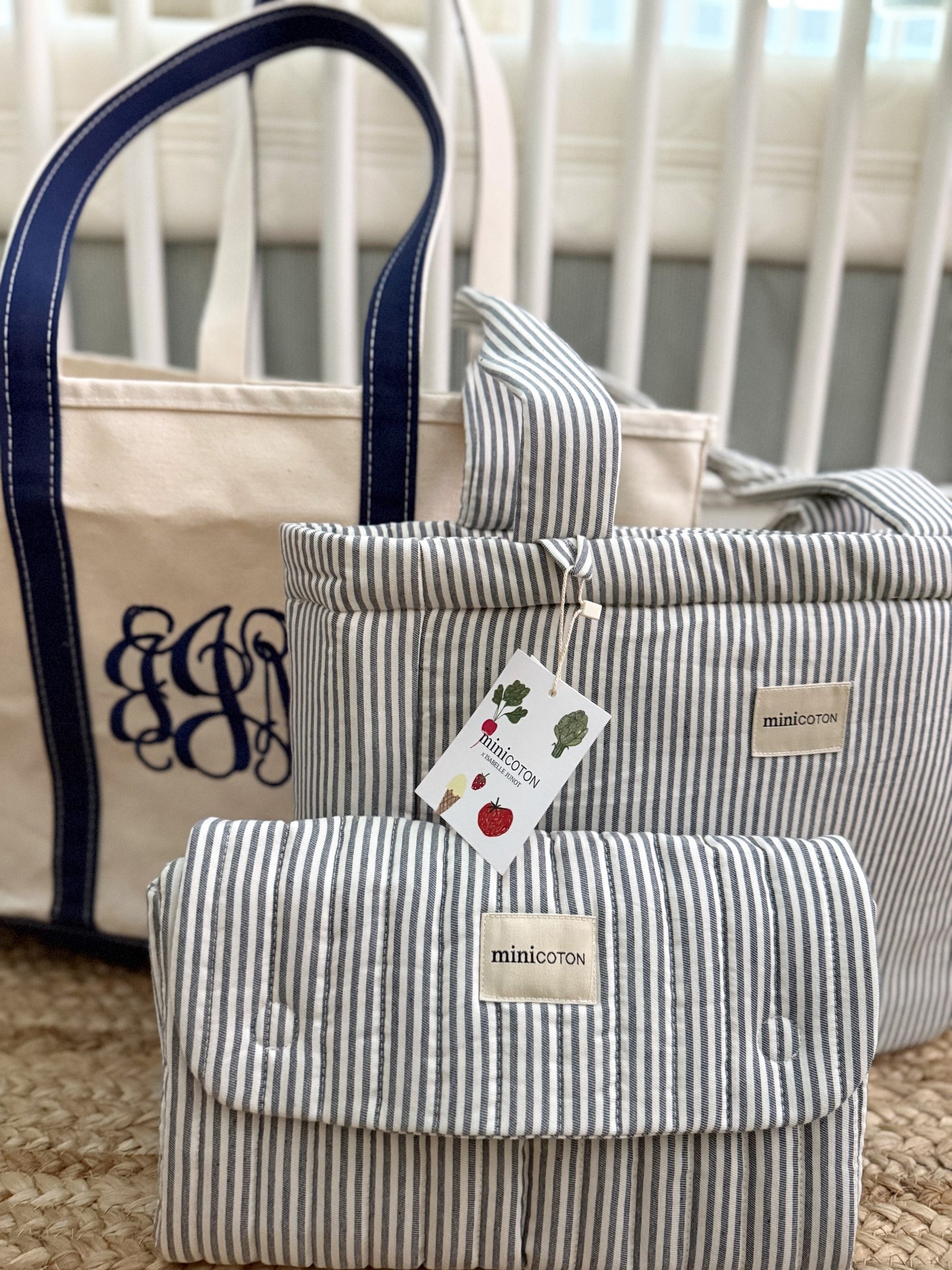 Cutest Baby Diaper Bag and matching Portable Changing Pad! Obsessed with the quality, the bag also comes with straps so that you can attach to your stroller! 🫶🏼👏🏼 these are from the brand Mini Coton!  I got both in the color way, Denim. 

Linking some similars here!

#LTKStyleTip #LTKBaby #LTKFamily