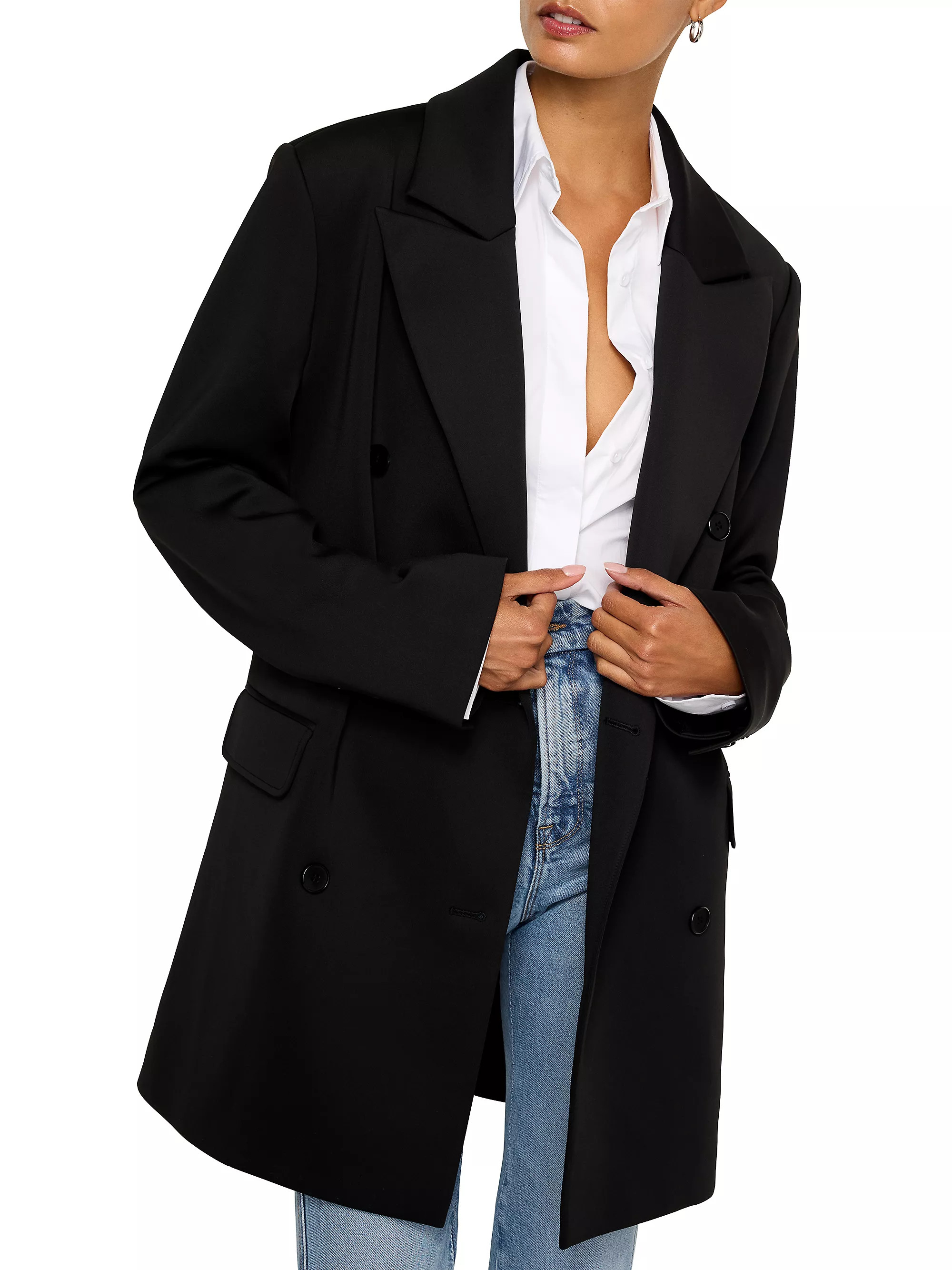 Scuba Double-Breasted Coat | Saks Fifth Avenue