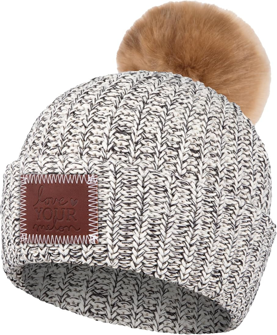 Love Your Melon Beanie for Women & Men - 100% Soft Cotton Stretchable Pom Beanies Knitted Winter ... | Amazon (US)