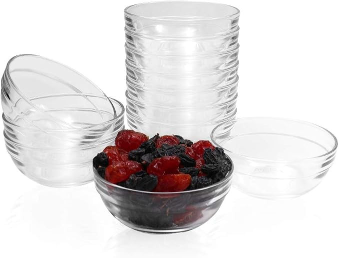 SZUAH 3.5 Inch Small Glass Bowls 12 Pack Prep Bowls Serving Bowls 4.5 OZ Microwavable Stackable C... | Amazon (US)