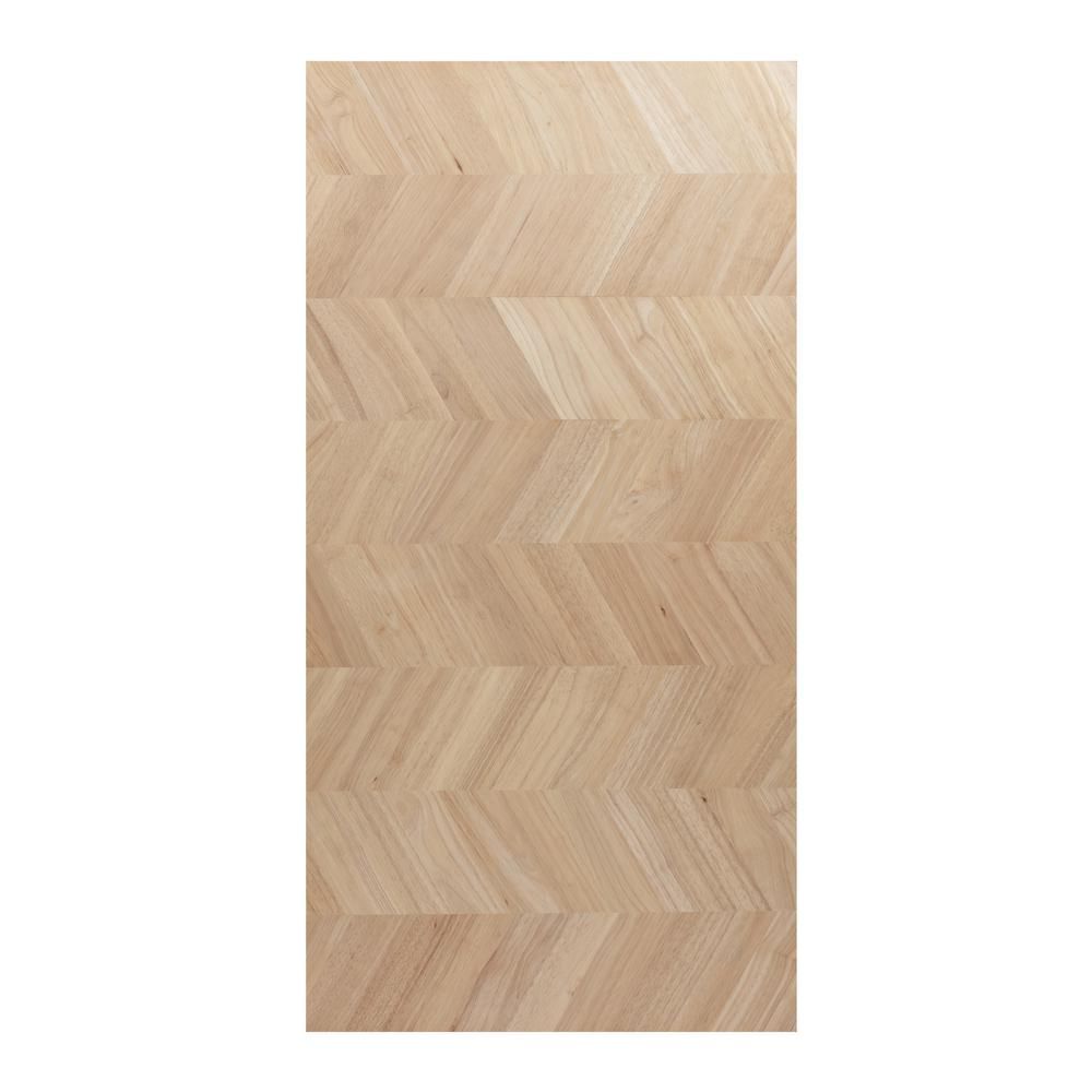 Unfinished Hevea Chevron 4 ft. L x 25 in. D x 1.5 in. T Butcher Block Countertop | The Home Depot