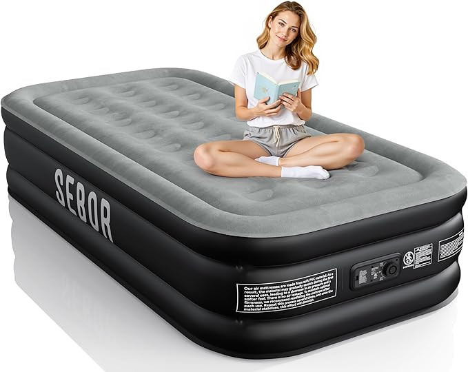 Sebor Air Mattress Twin with Built-in Pump 18", Comfortable Self-Inflating Air Mattress with High... | Amazon (US)