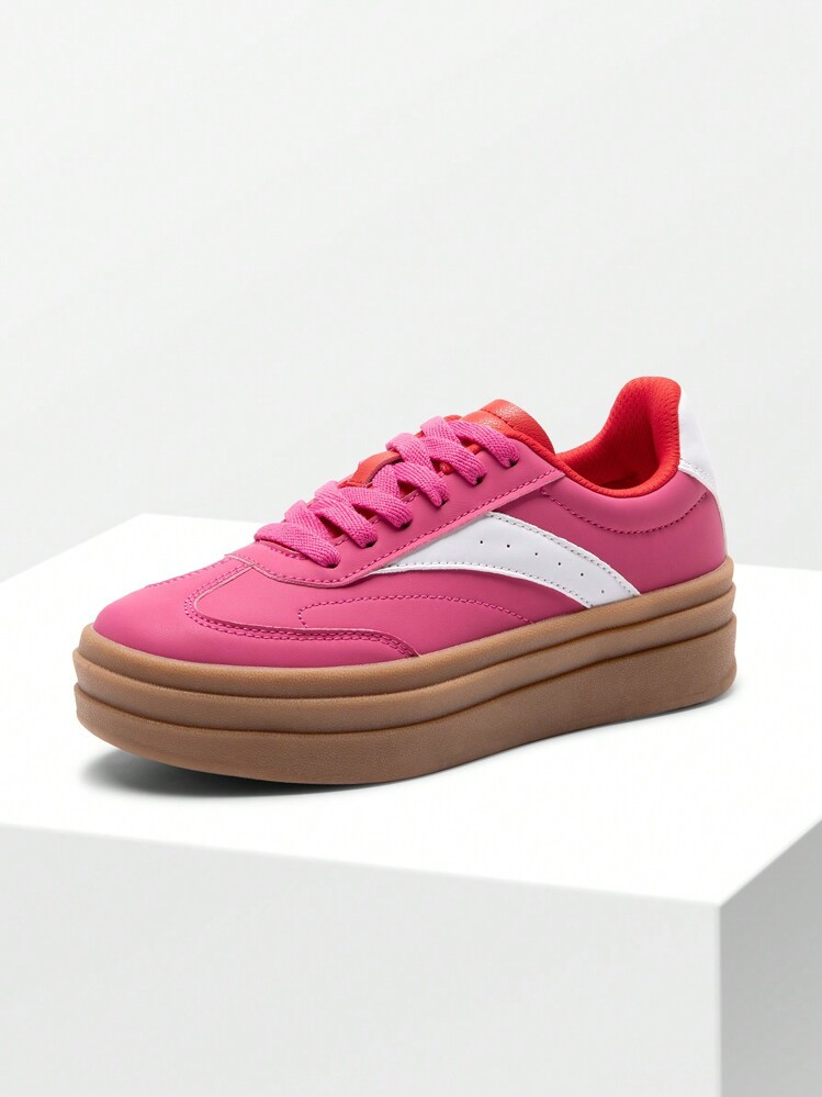 Women's Platform Walking Sneakers – Comfortable, Lace-Up Athletic Shoes For Tennis, Running, An... | SHEIN