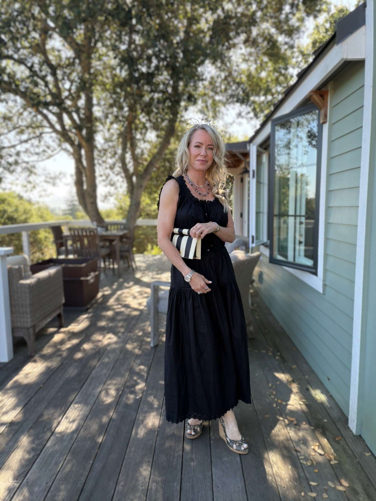 Everything I wore to dinner in Napa is linked in my LTK—including this black midi dress, layered jewelry, striped clutch, wrap, and similar snake-print wedges. Classic pieces you’ll wear for years.

#LTKgrwm #LTKOver40 #LTKTravel