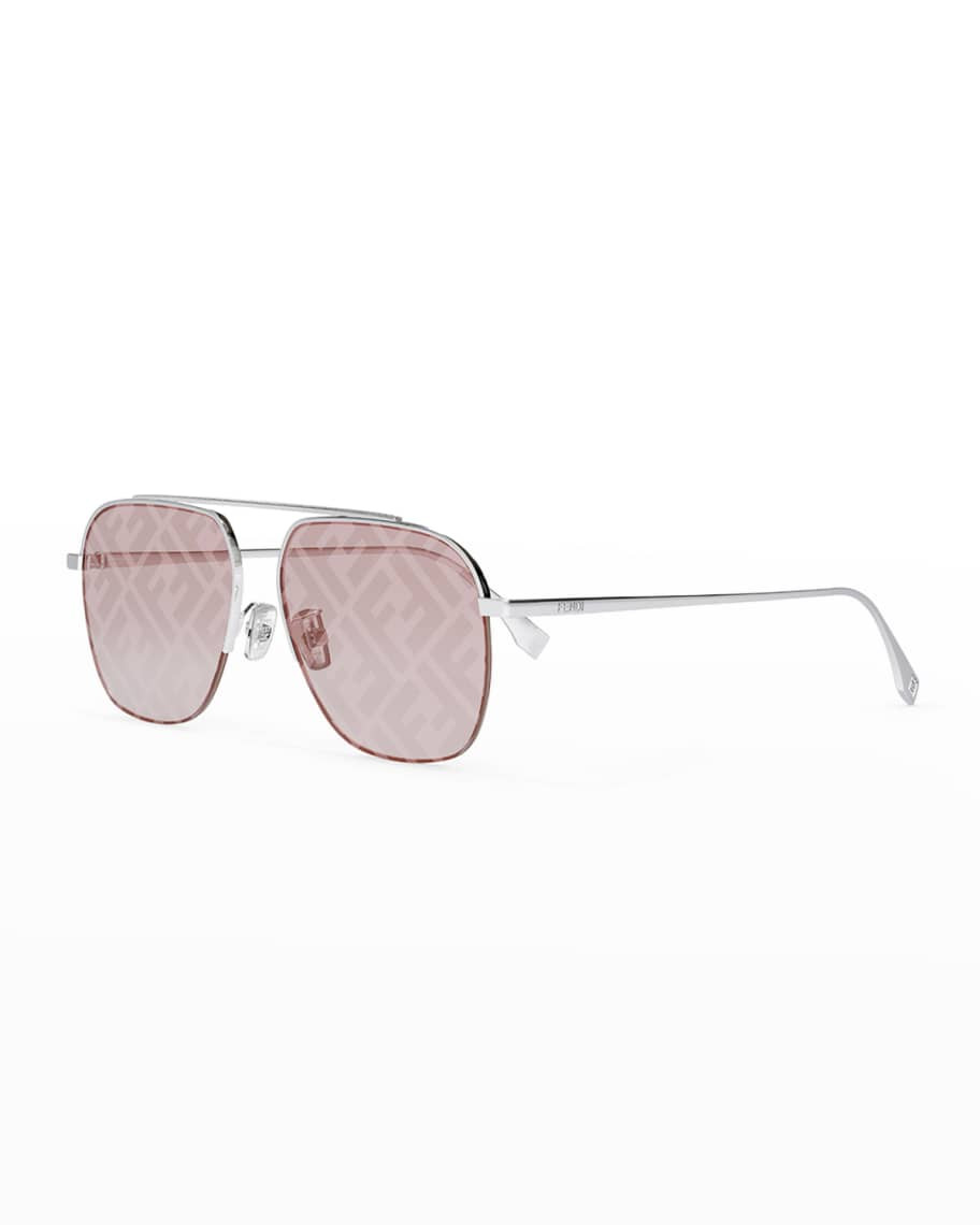FF Logo Metal Aviator Sunglasses | Neiman Marcus