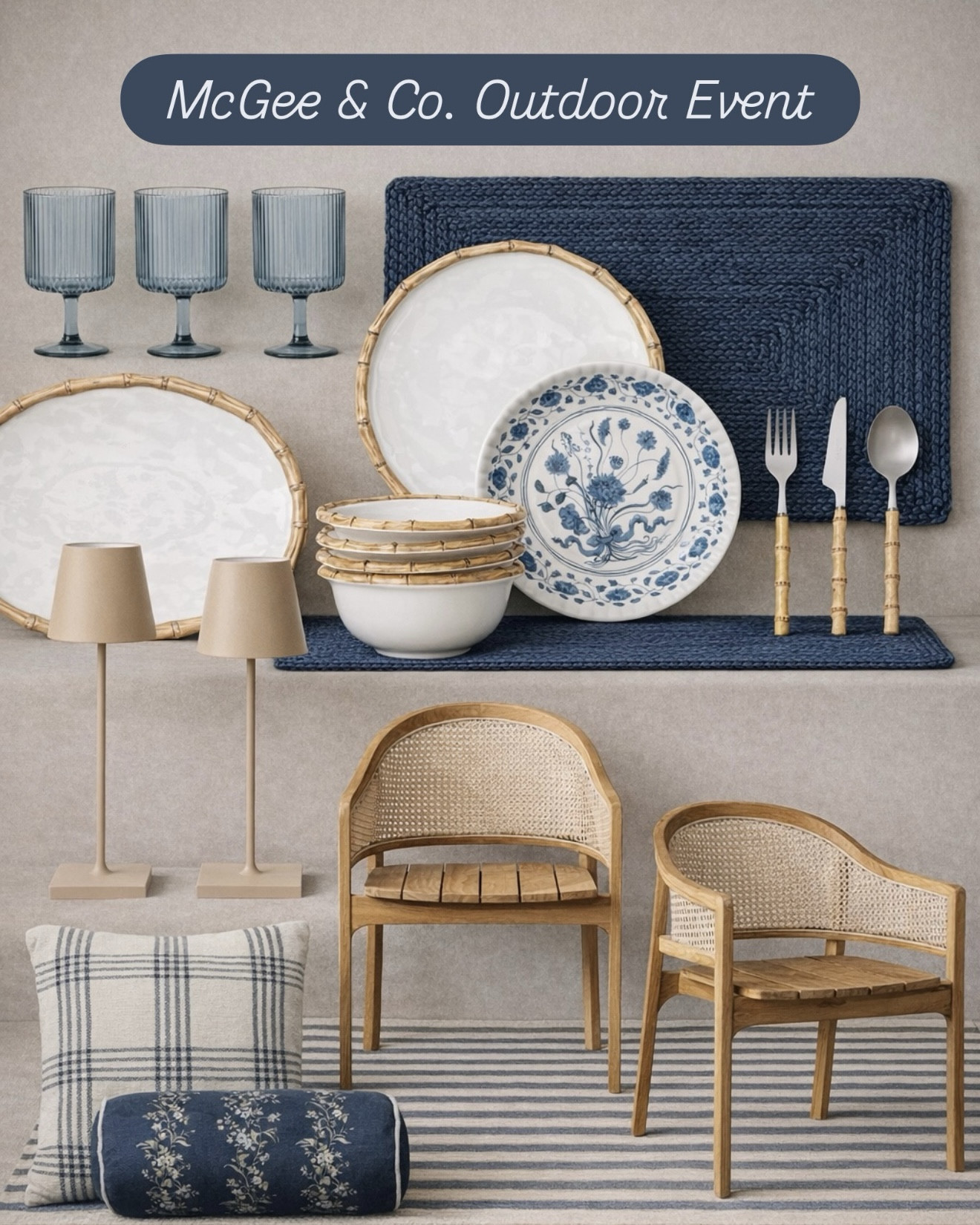 McGee & Co Outdoor Event Finds You’ll Want for Spring Hosting

Follow @farmtotablecreations on Instagram for more

These outdoor entertaining pieces are giving that effortless, elevated look I always love—warm wood tones, woven textures, and classic blue details that feel fresh but still timeless. From the bamboo-trim dinnerware to the cane chairs and layered textiles, everything here mixes beautifully for a collected, high-end outdoor setup that feels both relaxed and pulled together. Perfect for patio dinners, hosting friends, or simply refreshing your space for the season.

#outdoorfurniture #patiochairs #outdoordining #placemats #dinnerware #tabledecor

#LTKSaleAlert #LTKHome