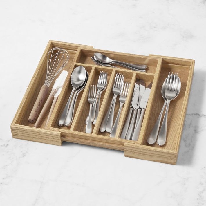 Hold Everything FSC® Expandable In-Drawer Flatware Organizer, Ashwood | Williams-Sonoma