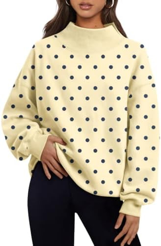 Trendy Queen Womens Mock Neck Sweatshirts Oversized Pullover Fall Outfits | Amazon (US)