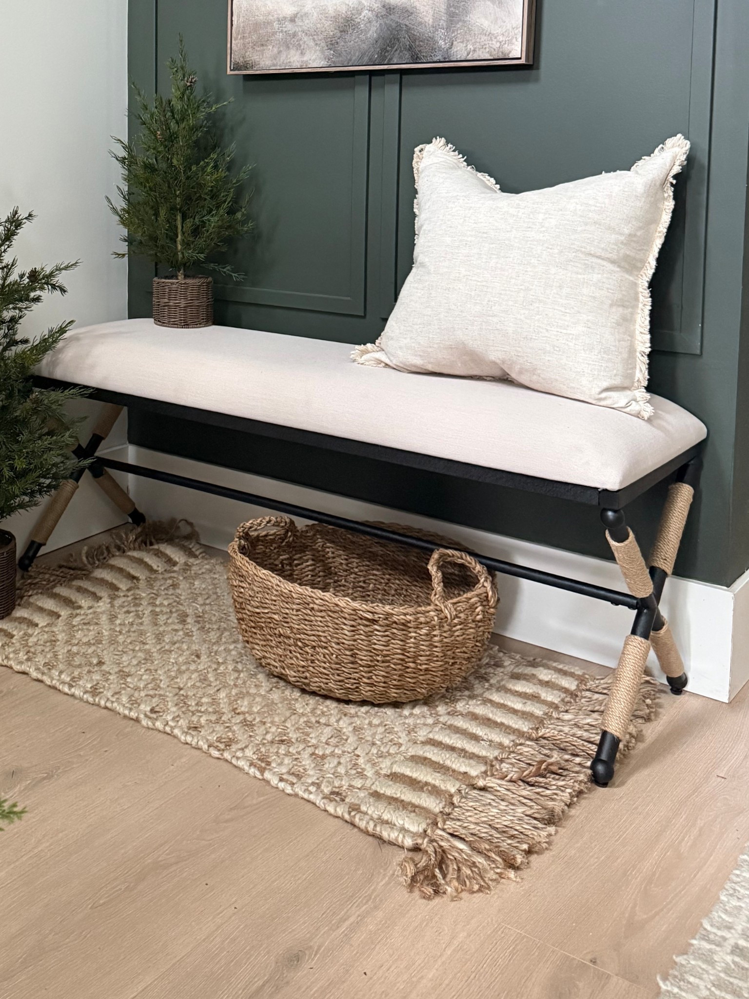 Cozy bench and rug… both a part of @Wayfair’s cyber week event! 
I was looking for something to give my entryway a cozy refresh, and I couldn’t be happier with this combo✨
Great deals on rugs and furniture! 

#ad #wayfair #wayfairpartner 