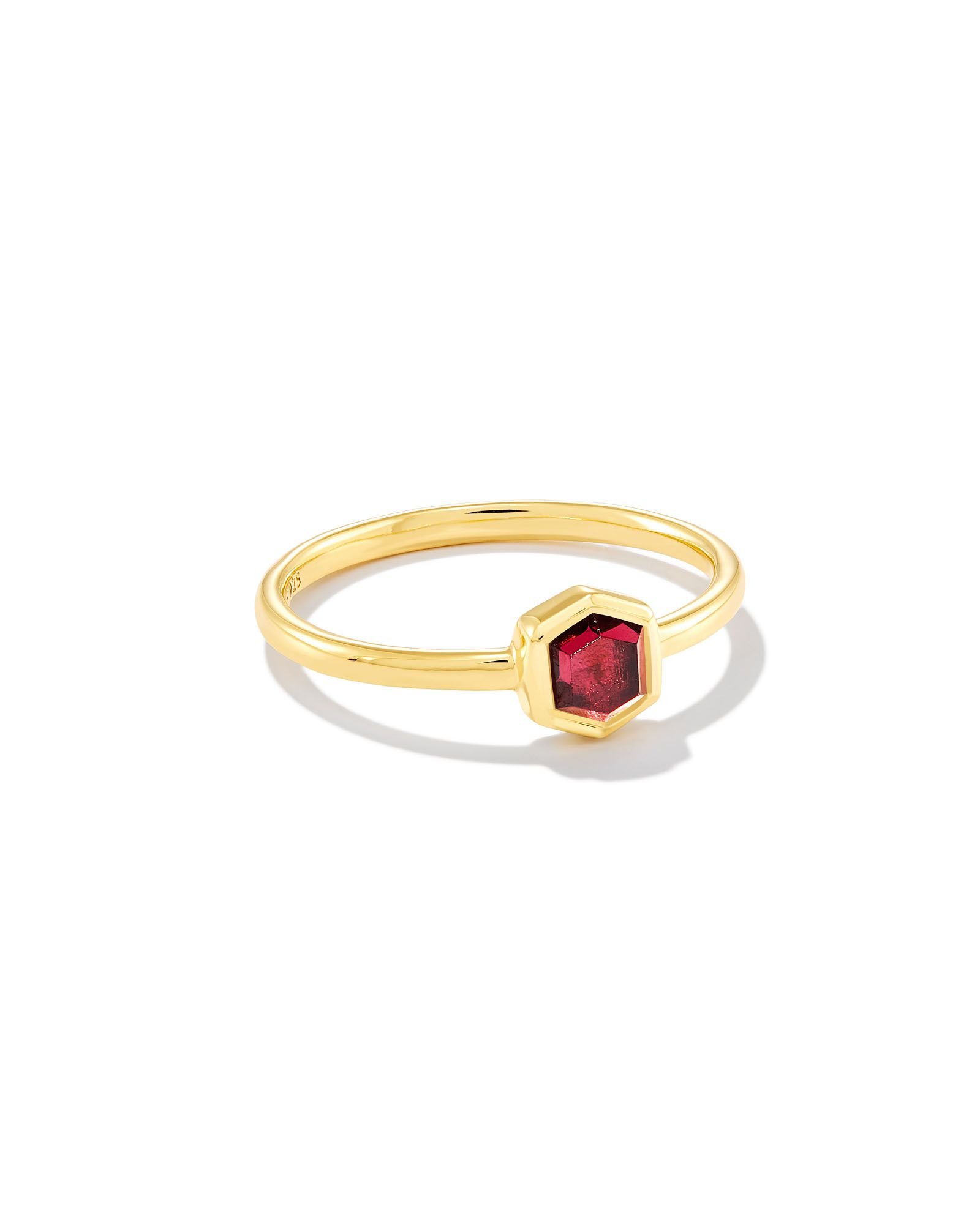 Davie 18k Gold Vermeil Band Ring in Red Garnet | Kendra Scott
