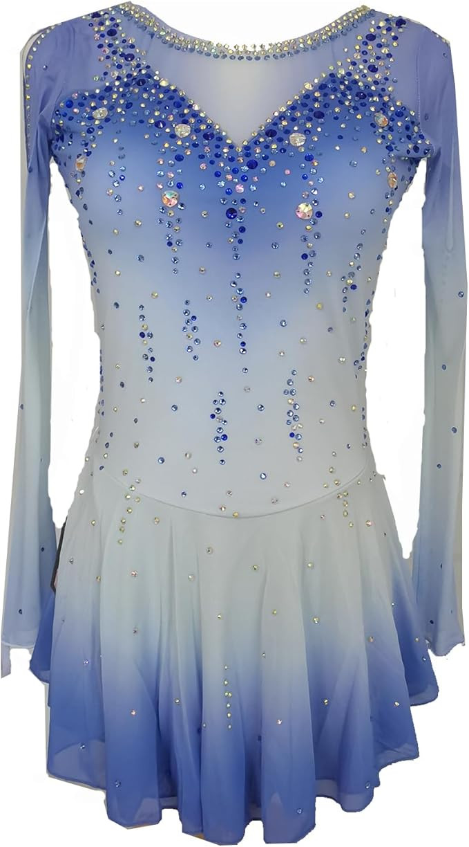 LIUHUO Elegant Blue Figure Skating Dress for Girls and Women - Competition Ice Dance Dress - Skat... | Amazon (US)