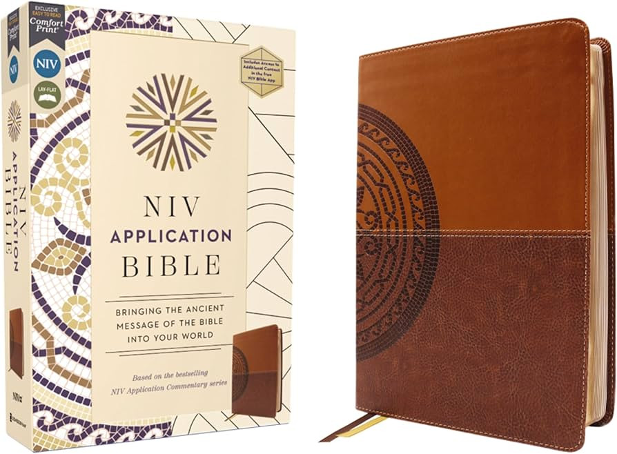 NIV Application Bible, Leathersoft, Brown, Red Letter, Comfort Print: Bringing the Ancient Messag... | Amazon (US)