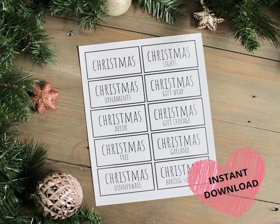 Easy Christmas Storage Labels  Instant Download | Etsy | Etsy (US)