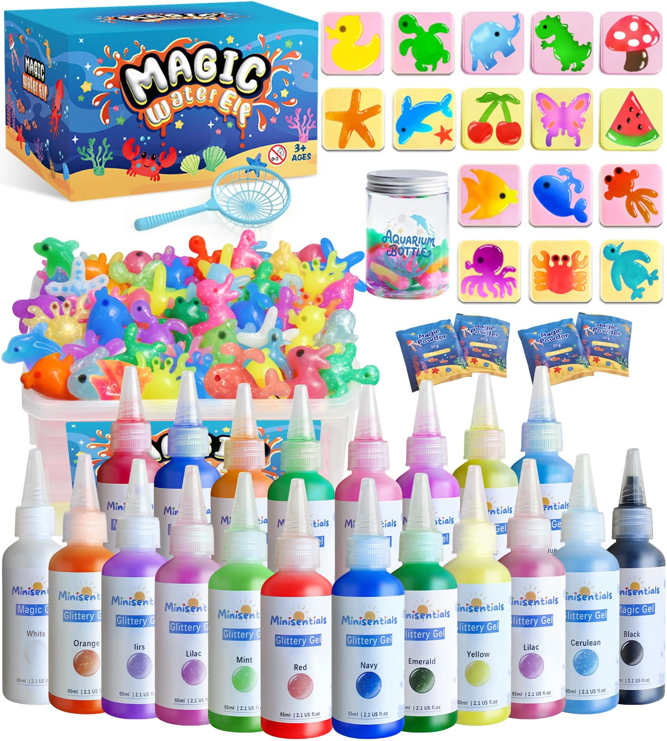 Magic Water Elf Toy Kit - Magic Gel Water Pets with Aquarium Bottle - Make Your Own Squishies Cra... | Amazon (US)