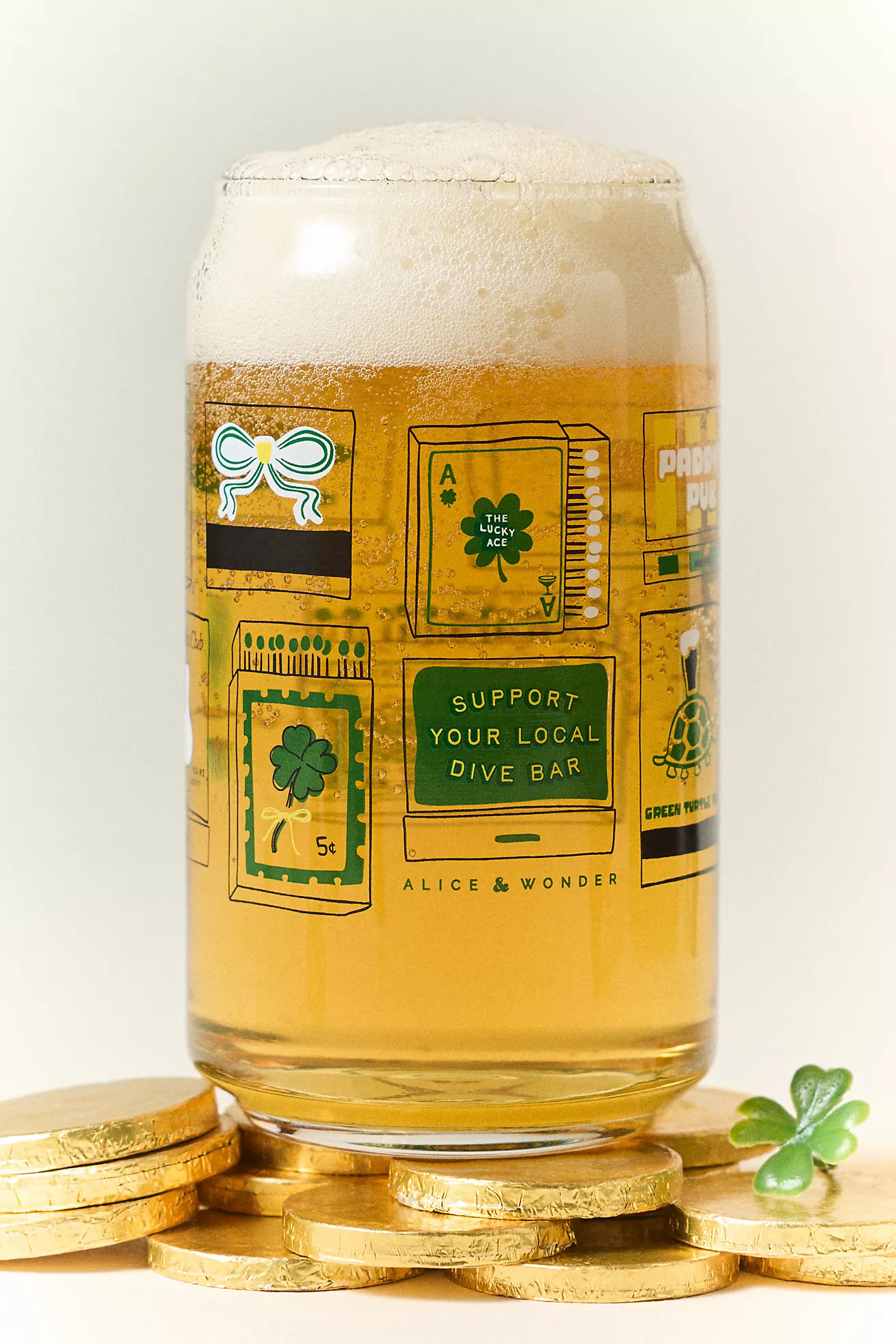 Alice & Wonder St. Patrick's Matches Beer Glass | Anthropologie (US)