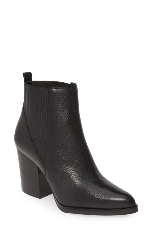 Marc Fisher LTD Alva Bootie in Black Leather at Nordstrom, Size 10 | Nordstrom