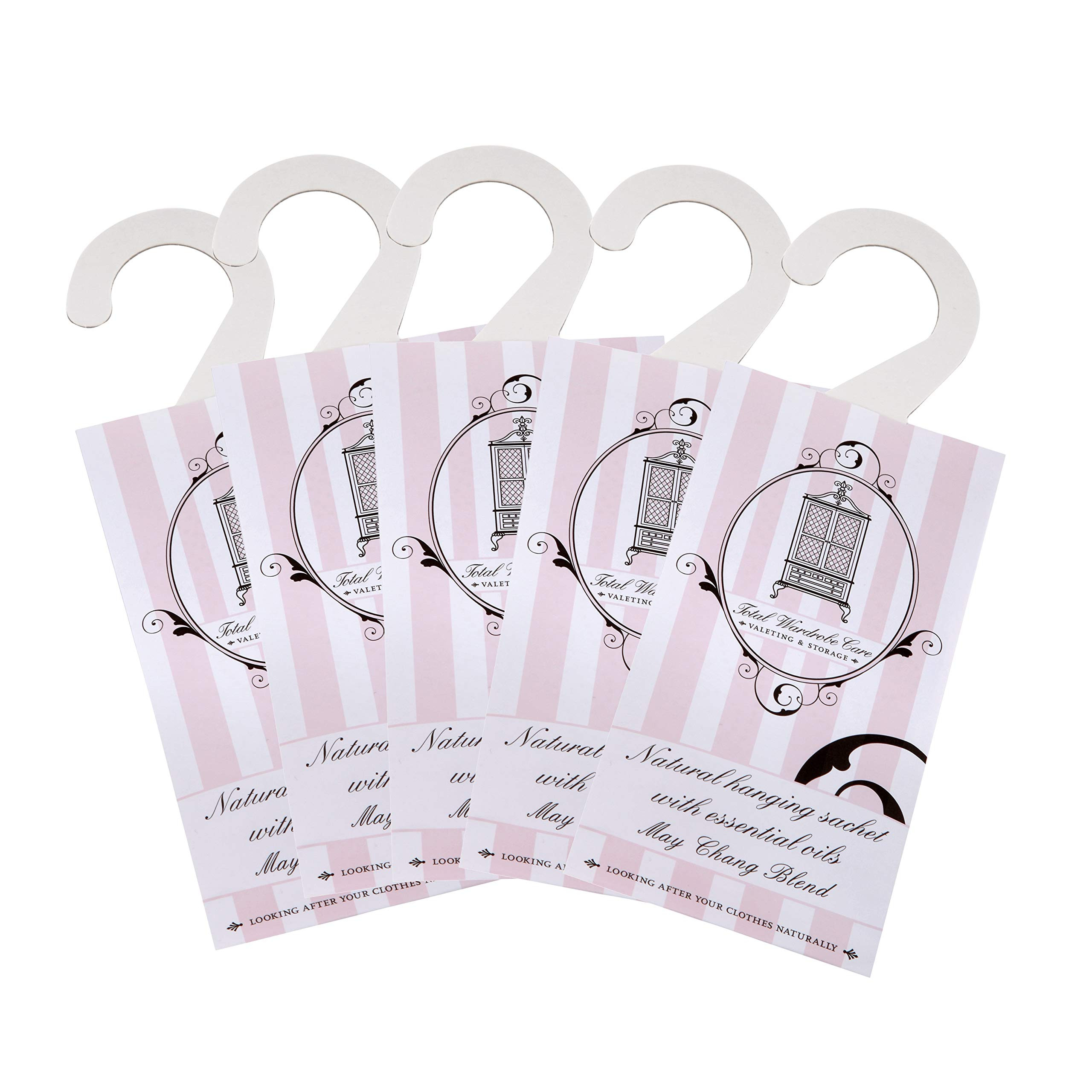 Total Wardrobe Care 5x Natural Hanging Wardrobe Fresheners Sachets With Essential Oil Blend Of Ma... | Amazon (UK)