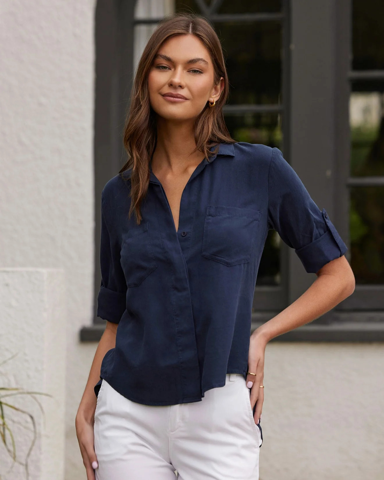 Split Back Button Down - Endless Sea - Bella Dahl | Bella Dahl