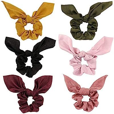 Jaciya 6 Pack Hair Elastics Scrunchies Chiffon Hair Scrunchies Hair Bow Chiffon Ponytail Holder B... | Amazon (US)