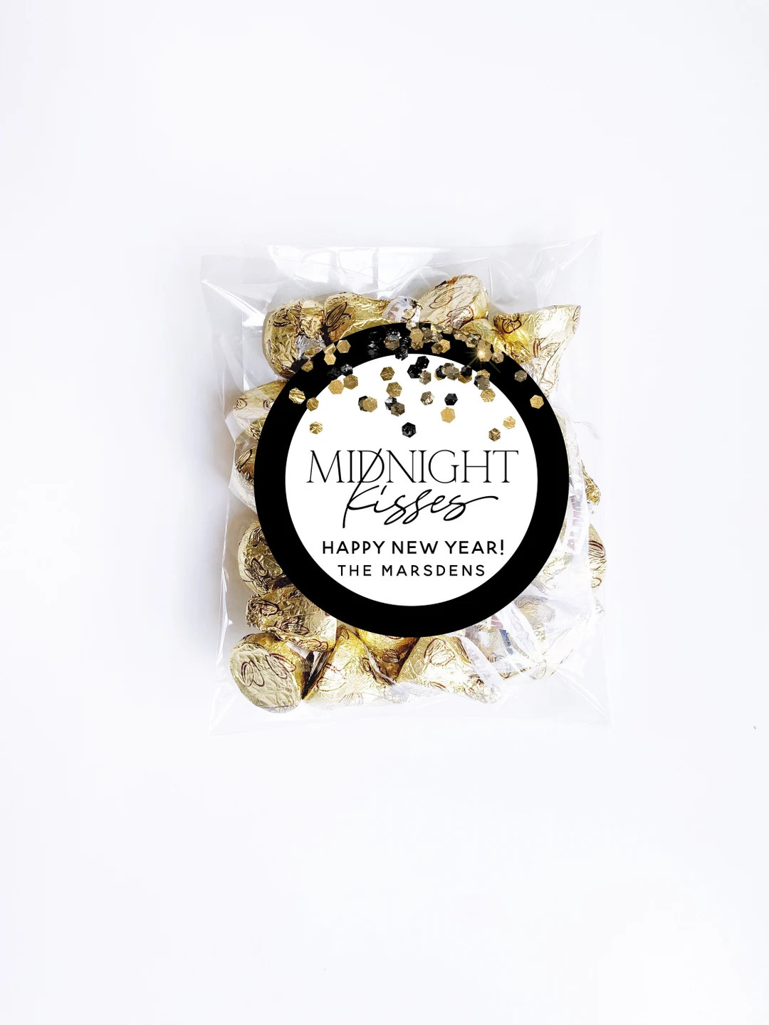 Midnight Kisses New Years Party Stickers, Personalized New Year Party Favor Stickers, Fun New Yea... | Etsy (US)