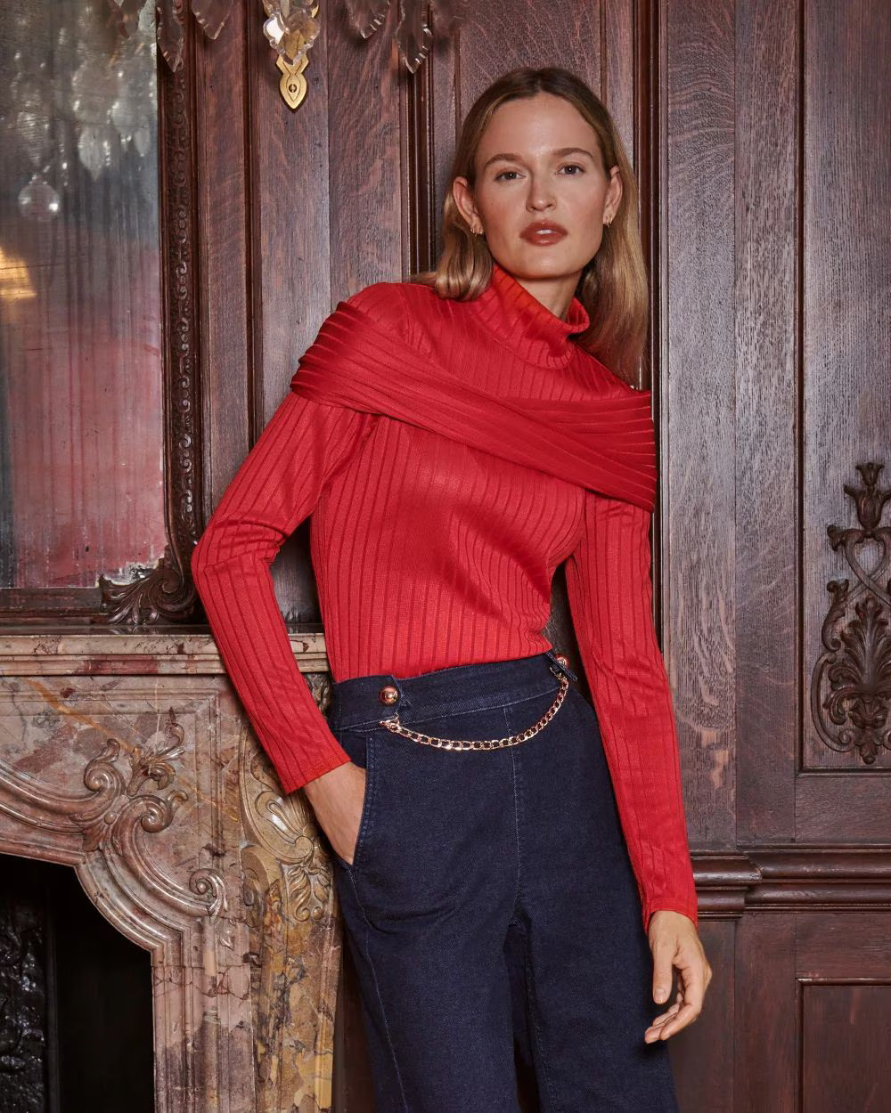 Petite Convertible Mockneck Rib Knit Top | White House Black Market | White House Black Market