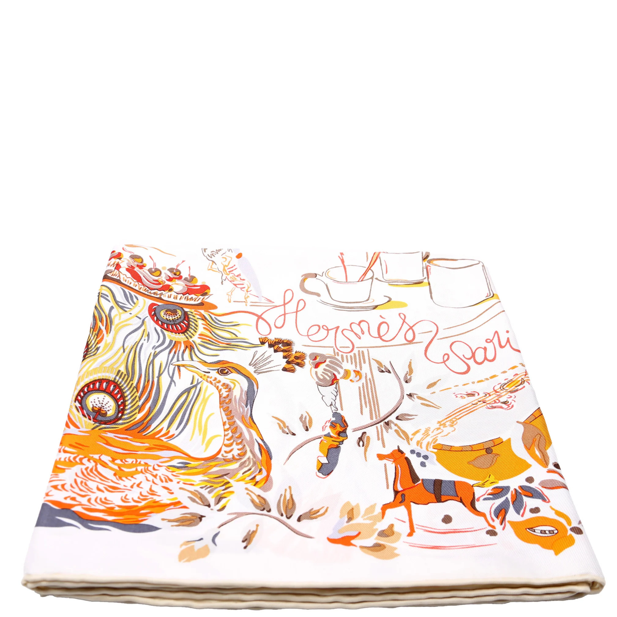 Emilie Et Une Nuit 90 Silk Scarf Orange | Keeks Designer Handbags