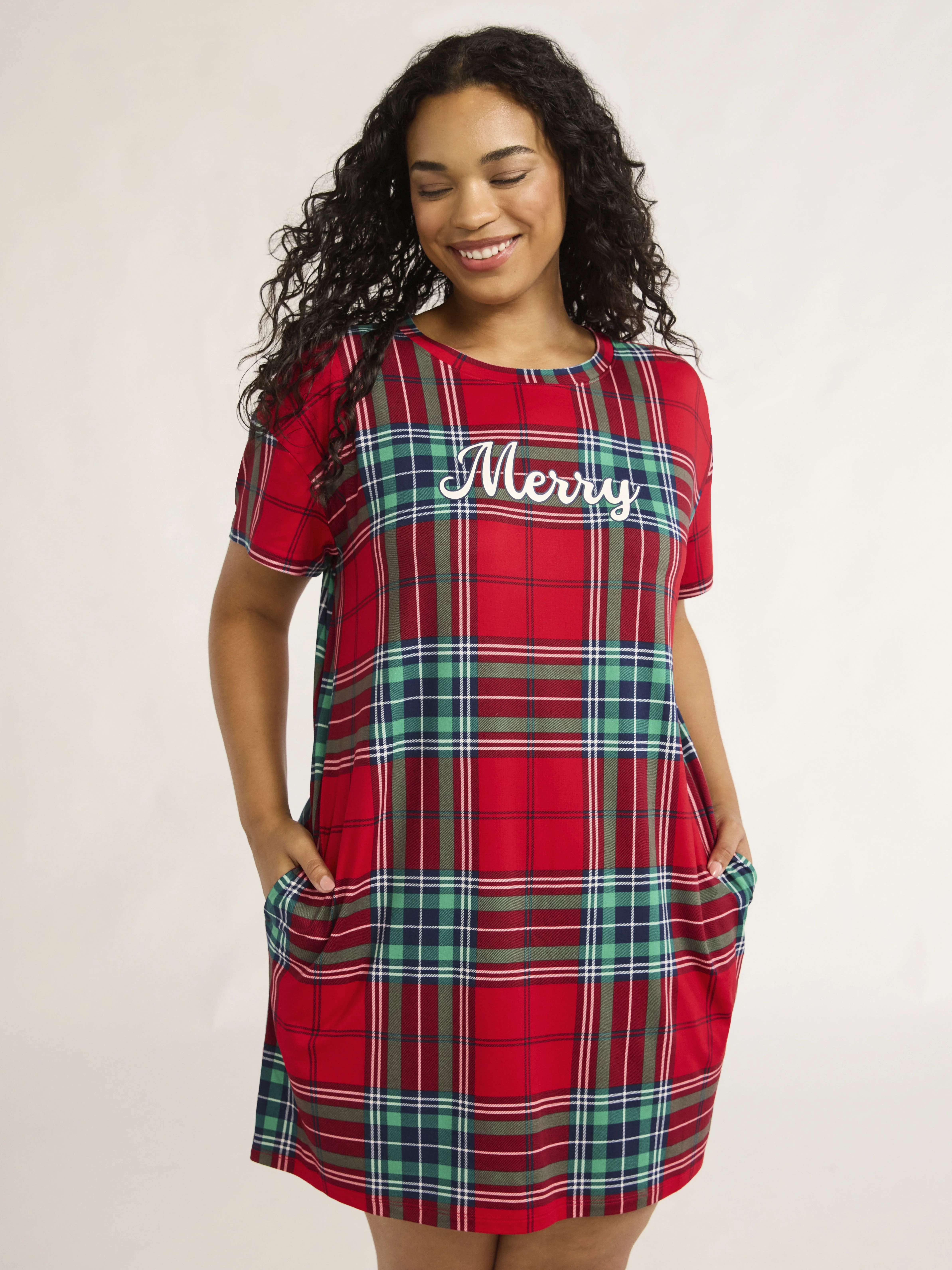 Joyspun Women’s Short Sleeve Sleep Shirt, Sizes S/M to 2X/3X - Walmart.com | Walmart (US)