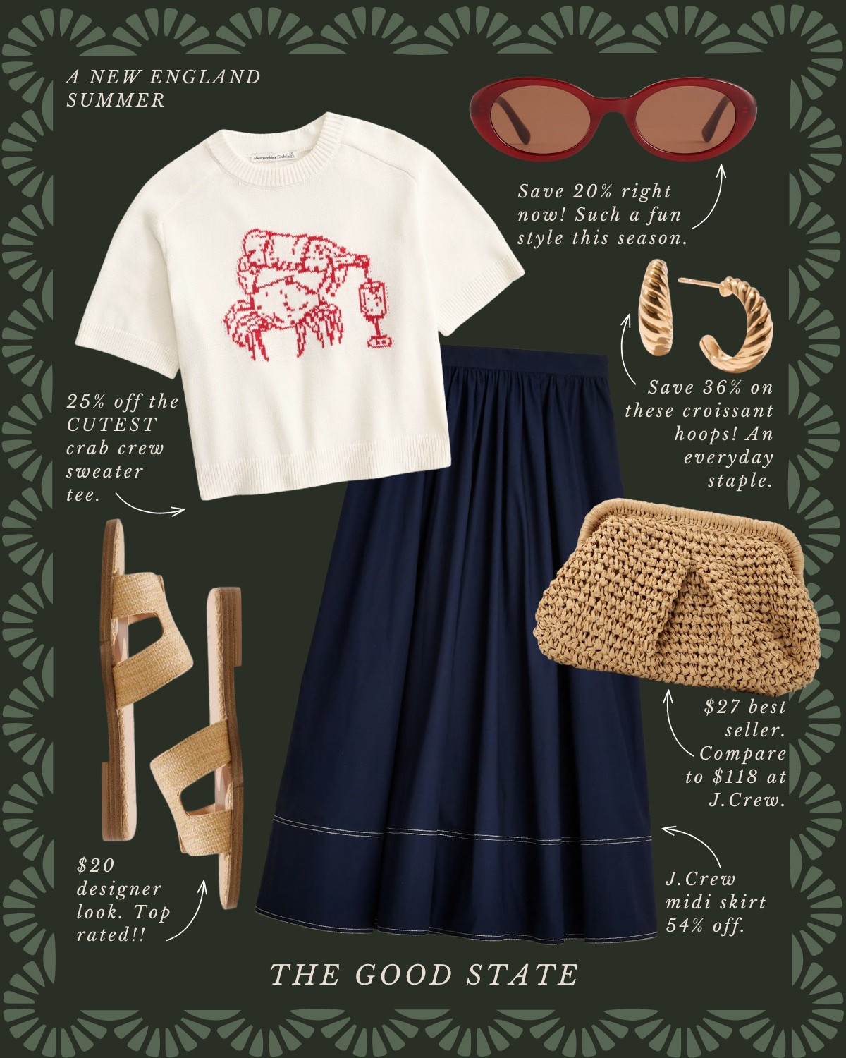 A New England Summer🦞 Save up to 54% today! 

This collection is for all the girlies living their best life as the summertime sunshine warms their face and the sea breeze blows through their hair. This is for the ones dreaming of evening strolls on Nantucket’s cobblestone roads and endless hydrangeas all around. For the ladies who love all things gingham, a lightweight sweater and all the classic stripes. For the ones who enjoy sailing in Newport, a picnic on the Cape Cod seashore and happy hour in Martha’s Vineyard. This collection is for you🦞 ⚓️ 🧺

Ootd, outfit idea, style tip, classic style, timeless style striped sweater, quince, J.Crew, J.Crew, factory, target, target fashion, target style, Walmart, Anthropologie, Anthro, Madewell, white dress, spring dress, summer dress, spring fashion, summer fashion, vacation, outfit, Memorial Day sale, Memorial Day, outfit, Fourth of July, outfit, red, white, and blue outfit, gingham dress, quilt dress, organic skin, care, pearl, jewelry, Abercrombie, and Fitch, Tuckernuck, Madewell, H&M, Amazon, Amazon style, farmers market outfit, sissy light hat, dolce vita, women’s shoes, raffia bags, wedding guest dress, graduation dress, wedding guest, Lauren England, the good state

#LTKStyleTip #LTKFindsUnder50 #LTKSaleAlert