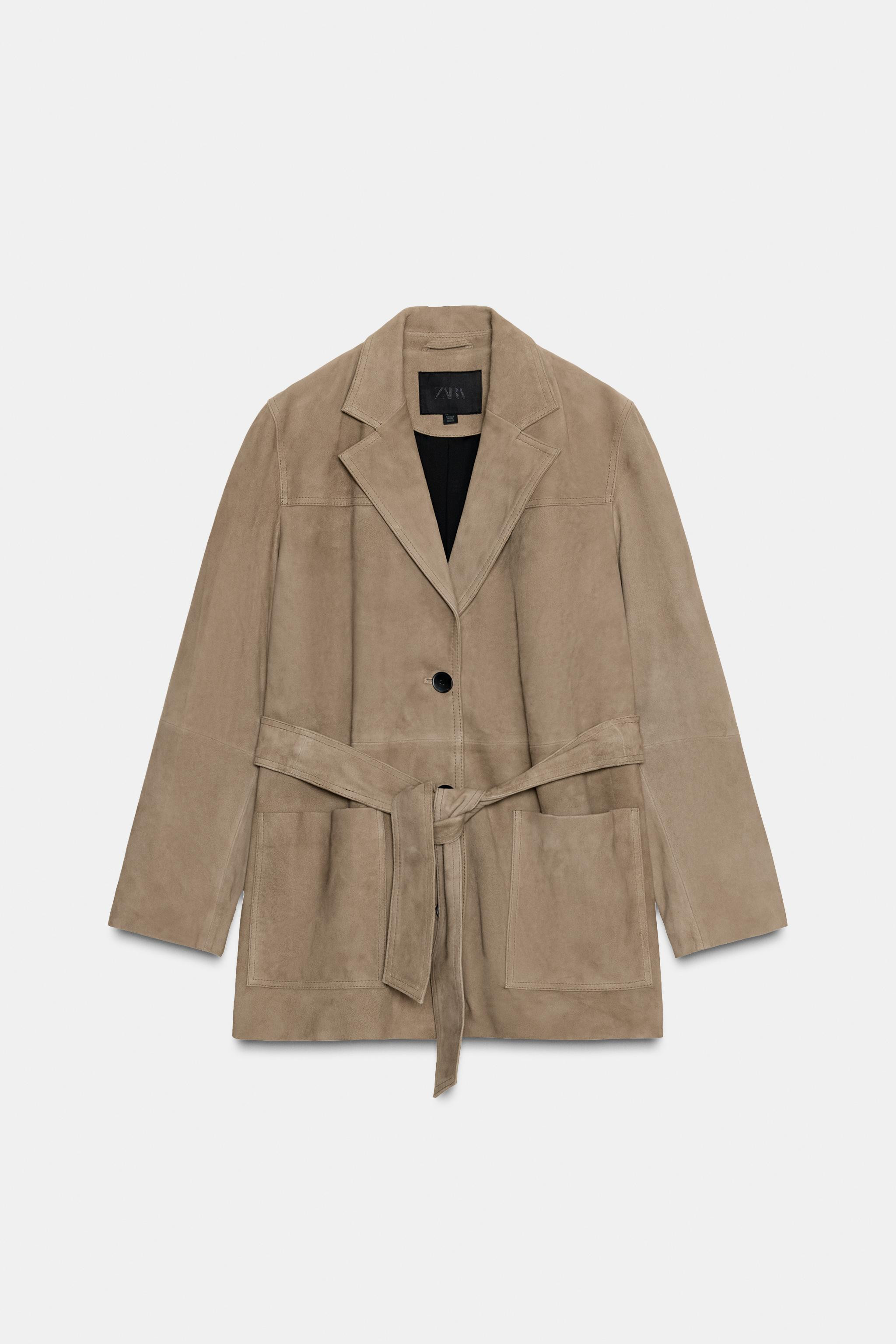 100% LEATHER BELTED JACKET | Zara US