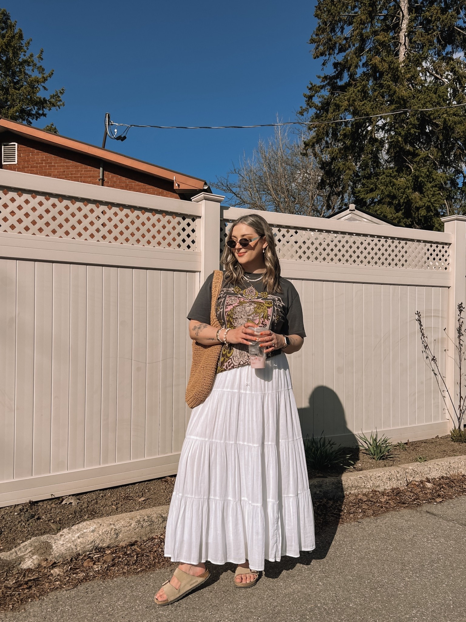 Today’s spring outfit! Wearing L in the Fleetwood Mac graphic tee. My white maxi skirt is old from Aerie, linked similar options! Birkenstock sandals fit TTS


#LTKstyletip #LTKmidsize #LTKsummer