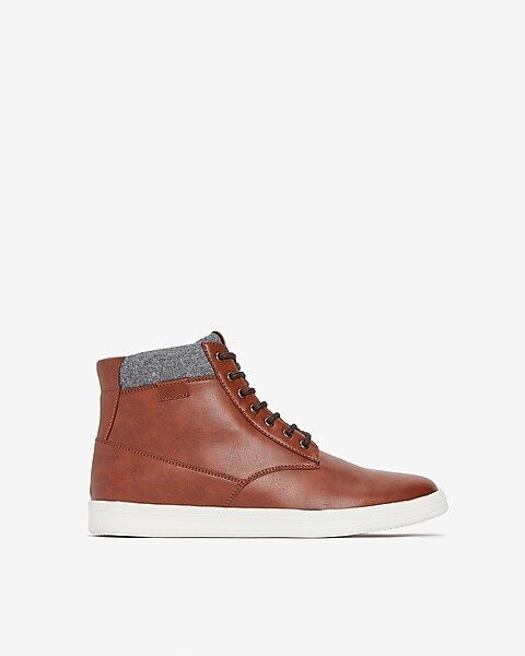 high top faux leather sneakers | Express