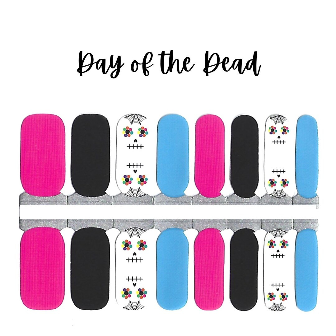Halloween Nail Wraps 100% Nail Polish Stickers Nail Strips Day of the Dead Dia De Los Muertos - E... | Etsy (US)