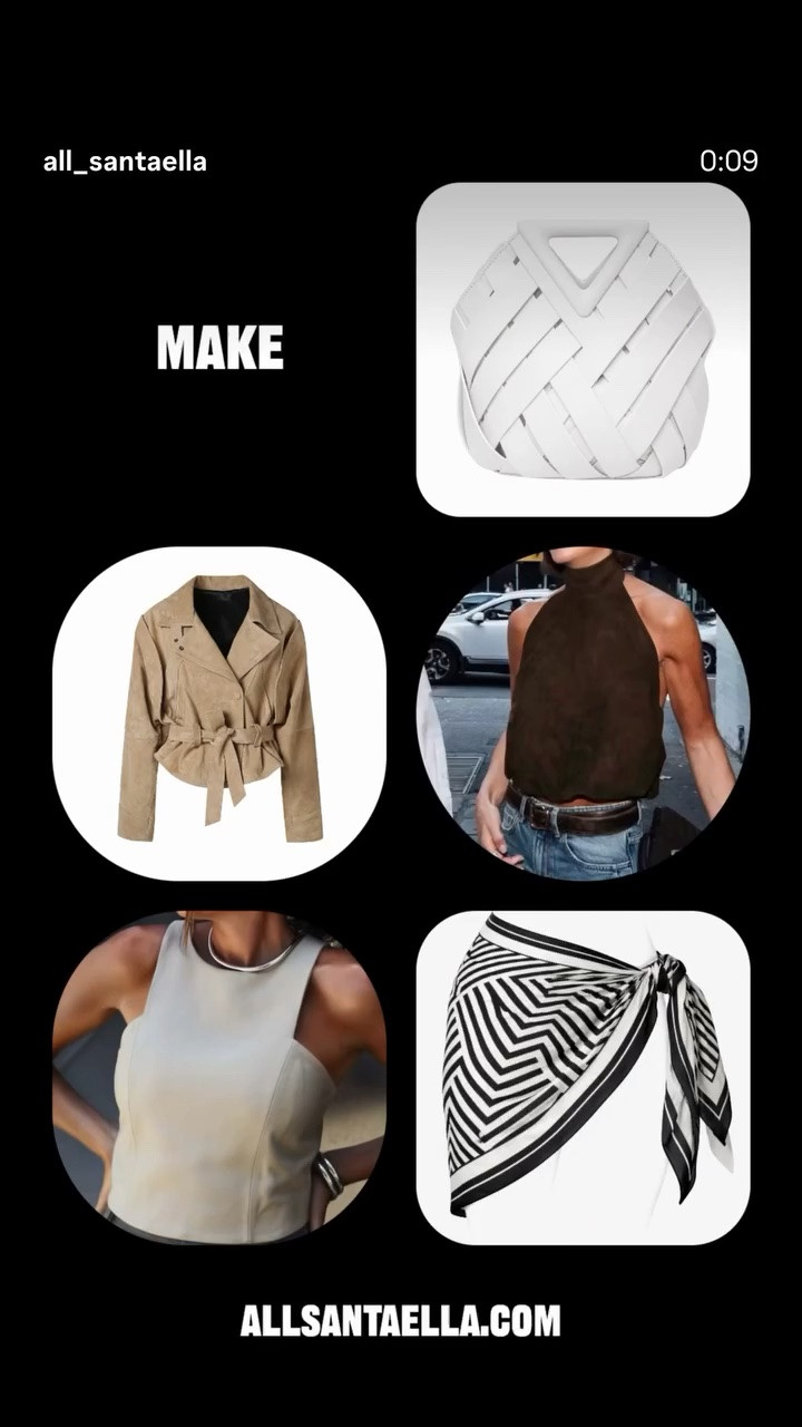 Featuring my favorite pieces from ALLSANTAELLA: a woven leather bag, leather halter top, cropped leather jacket, and silk scarf. Timeless staples that mix, match, and work season after season.

✨ Chic
✨ Versatile
✨ Effortlessly polished

#LTKStyle #CapsuleWardrobe #NeutralStyle #LeatherAccessories #LeatherFashion #SummerStyle #ALLSANTAELLA #TimelessStyle

#LTKSeasonal #LTKOver40 #LTKvlog
