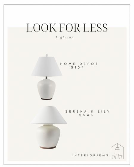 Look for less lighting. Serena and lulu lighting, Home Depot dupe lamp, white table lamp, affordable lighting, empire lamp shade 

#LTKhome #LTKstyletip #LTKsalealert