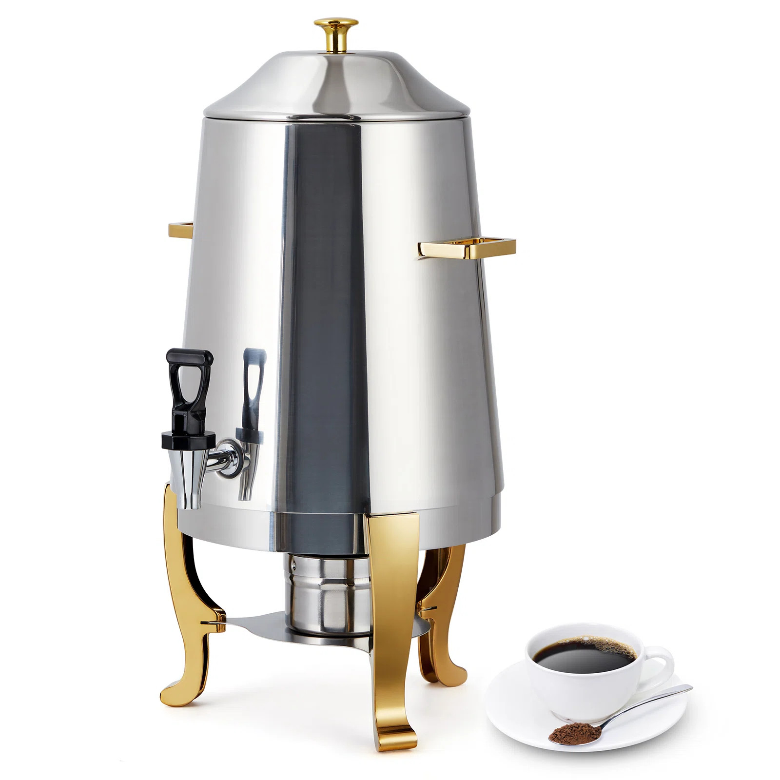 3.5 Gallon Stainless Steel Coffee Urn with Fuel Holder, Hot Beverage Dispenser Chocolate Coffee Tea Juice for Parties, Catering, and Events | Wayfair North America