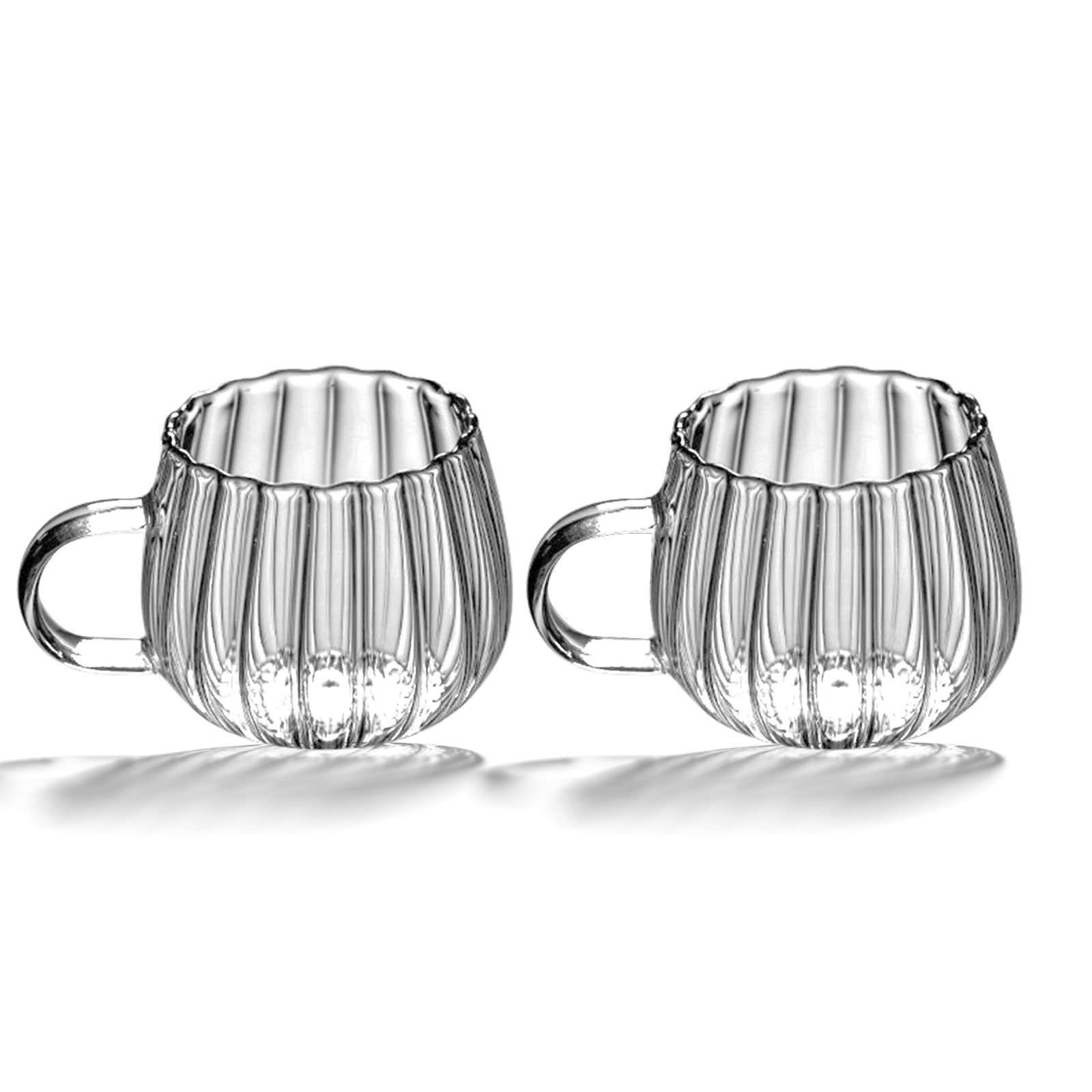 Rxcvkmw Glass Coffee Mugs two-piece set with handle, glass mug, glass tea cup | Amazon (US)