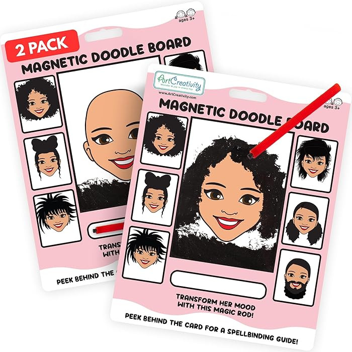 ArtCreativity Women Magnetic Drawing Face - 2 Pack - Vintage Retro Toys, Travel Toys for Kids, Ma... | Amazon (US)