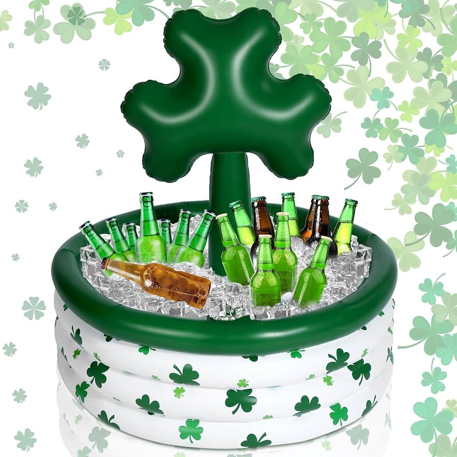 Bencailor St. Patrick's Day Inflatable Cooler Shamrock Inflatable Drink Cooler Green White Green ... | Amazon (US)