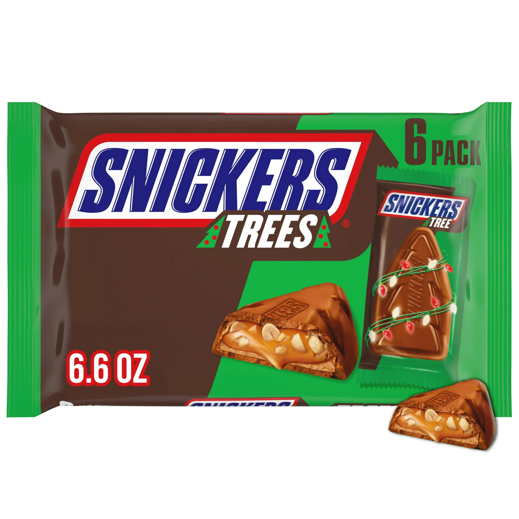 Snickers Trees Chocolate Christmas Candy Bars - 6 Ct - Walmart.com | Walmart (US)
