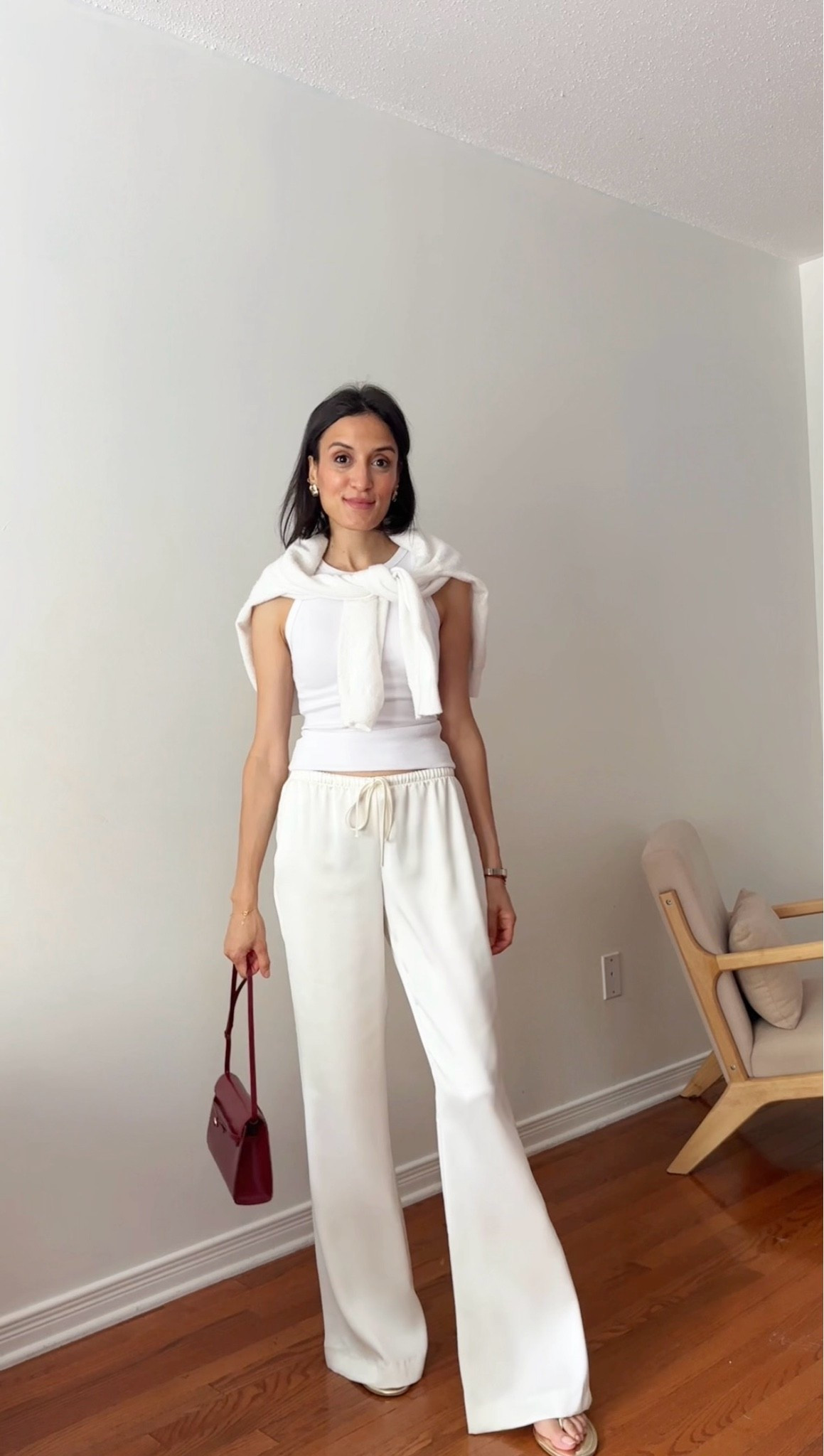 Beige satin pants outfits! Wearing size XS

#LTKcanada #LTKsummer