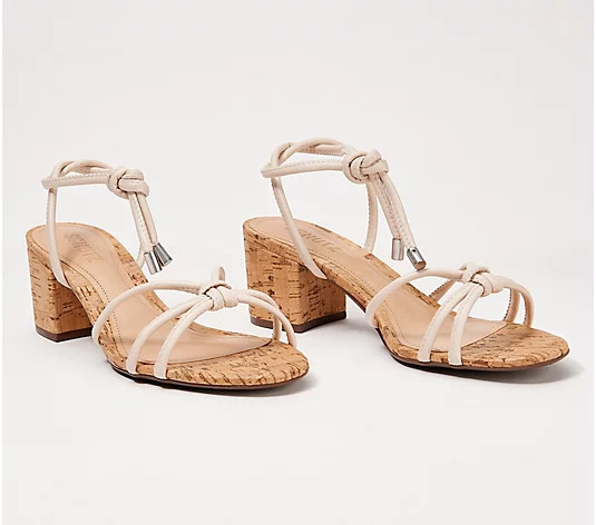 Schutz Cork Mid-Heeled Sandals - Suzy - QVC.com | QVC