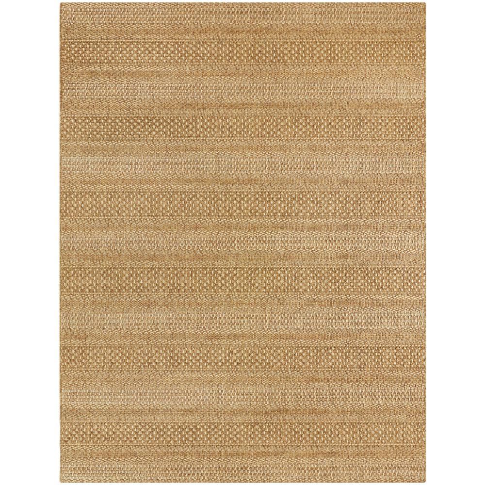 Natural Tan 8 ft. x 10 ft. Striped Indoor/Outdoor Area Rug | The Home Depot