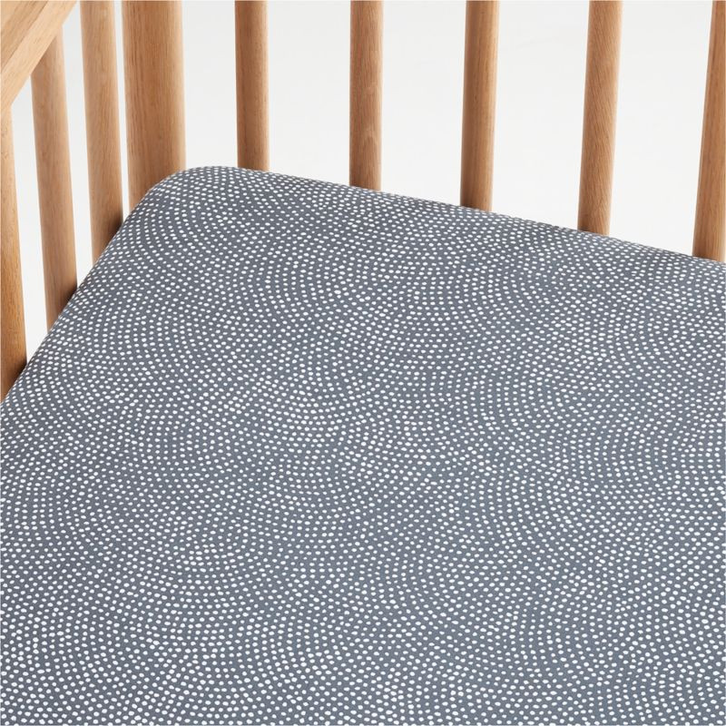 Modern Batik Organic Indigo Baby Crib Fitted Sheet by Leanne Ford + Reviews | Crate & Kids | Crate & Barrel