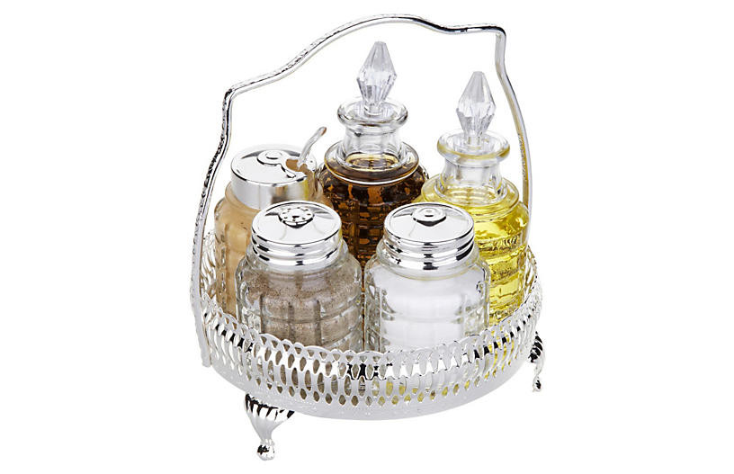 S/5 Round Cruet, Silver | One Kings Lane